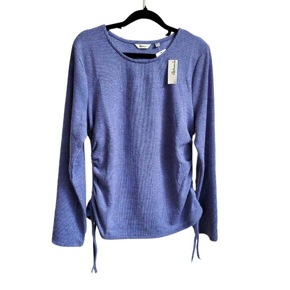 Reitmans XXL BNWT Purple knit sweater with gathered tie sides - Picture 2 of 7